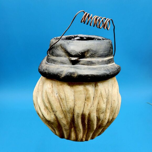 Vintage Poliwoggs Witch Bucket 1990s Primitive Halloween Paper Mache Style - Picture 6 of 9